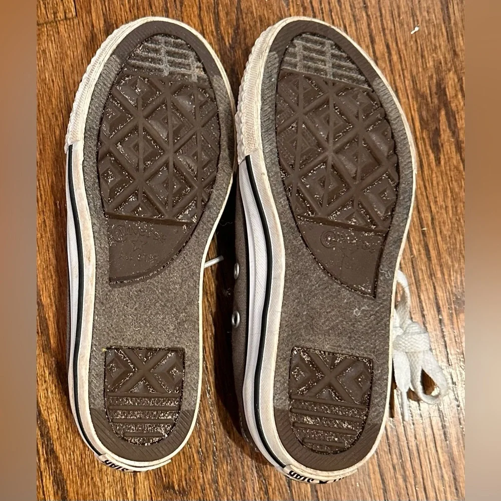 KIDS Youth Converse All Star Low Gray Distressed Style Canvas Sneakers - SIZE 1